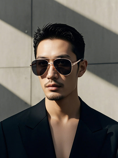 SIGNATURE C DE AVIATOR FRAME SUNGLASSES CK0614 IN METAL