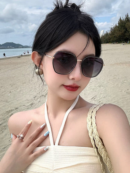 SQUARE FRAME SUNGLASSES G8384 IN METAL AND ACETATE