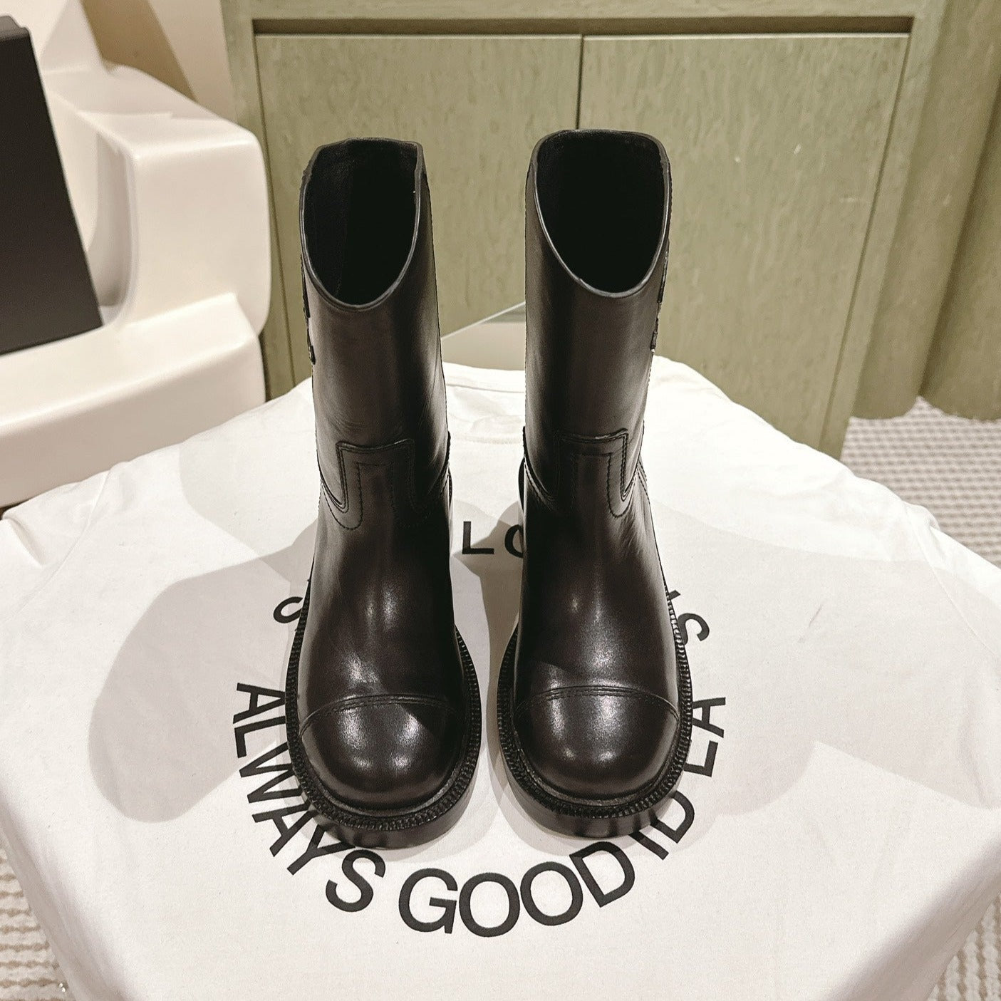 CC SHORT BOOTS BROWN CALFSKIN
