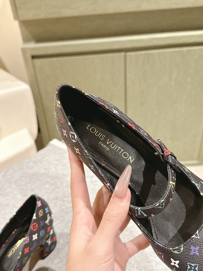SWING HIGH MARY JANE 55 MM IN BLACK MONOGRAM CALFSKIN