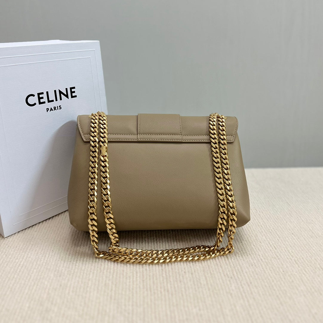 MEDIUM VICTOIRE BAG 25 IN SHADOW BROWN SUPPLE CALFSKIN GOLD HARDWARE