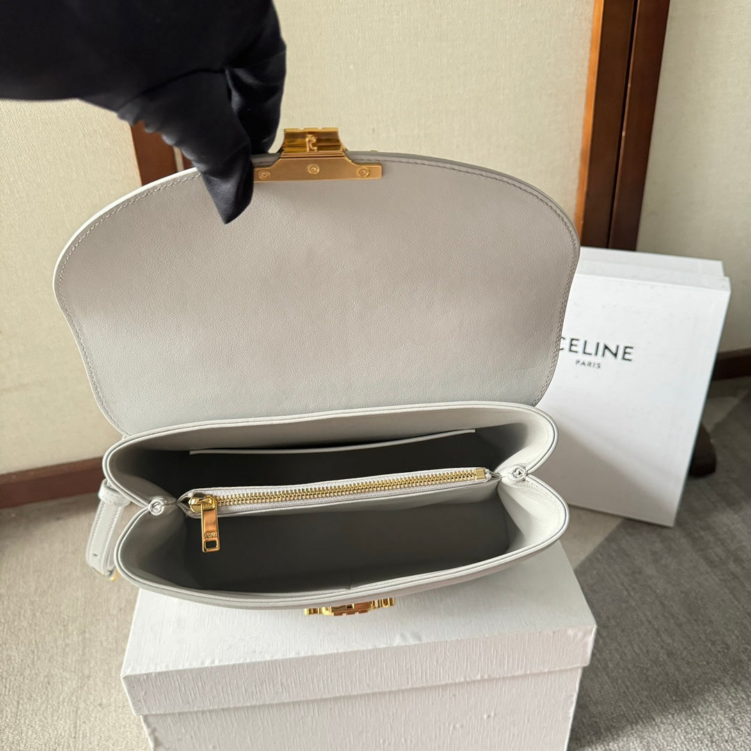 MEDIUM NINO BAG 25 IN WHITE SOFT CALFSKIN GOLD HARDWARE