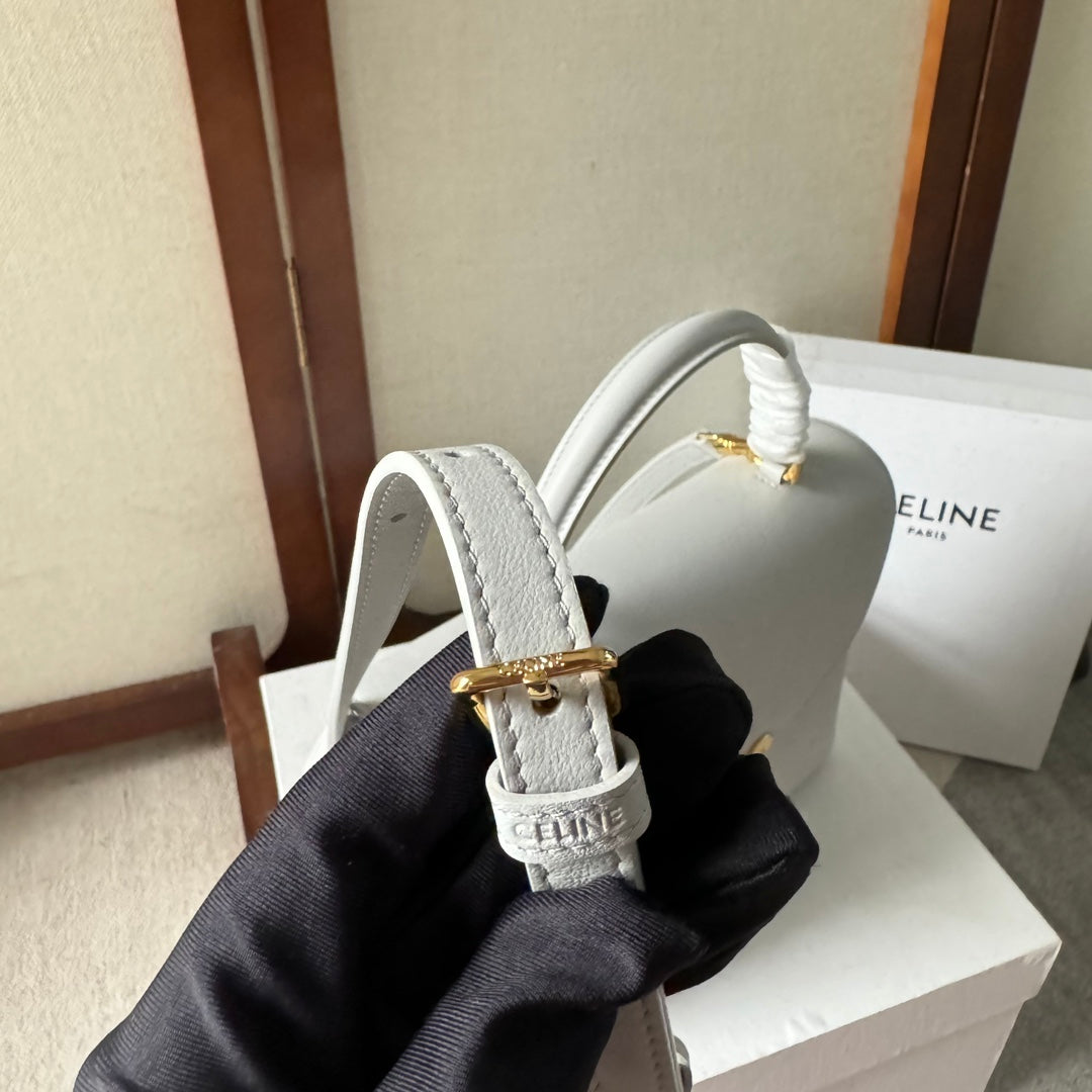 MEDIUM NINO BAG 25 IN WHITE SOFT CALFSKIN GOLD HARDWARE