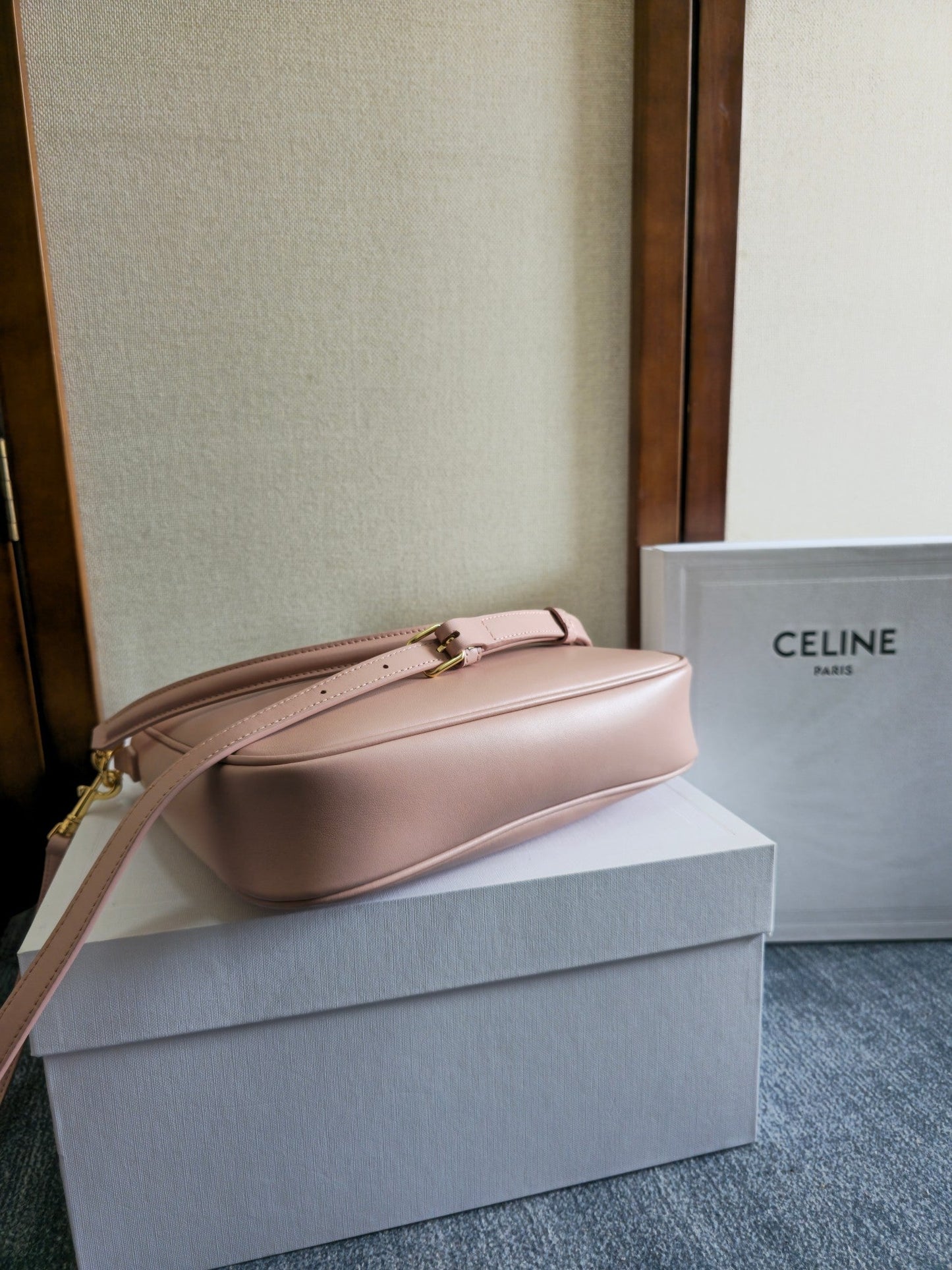 SMALL CAMILLE 16 SOFT BAG 24 IN DUSTY ROSE BEIGE CALFSKIN