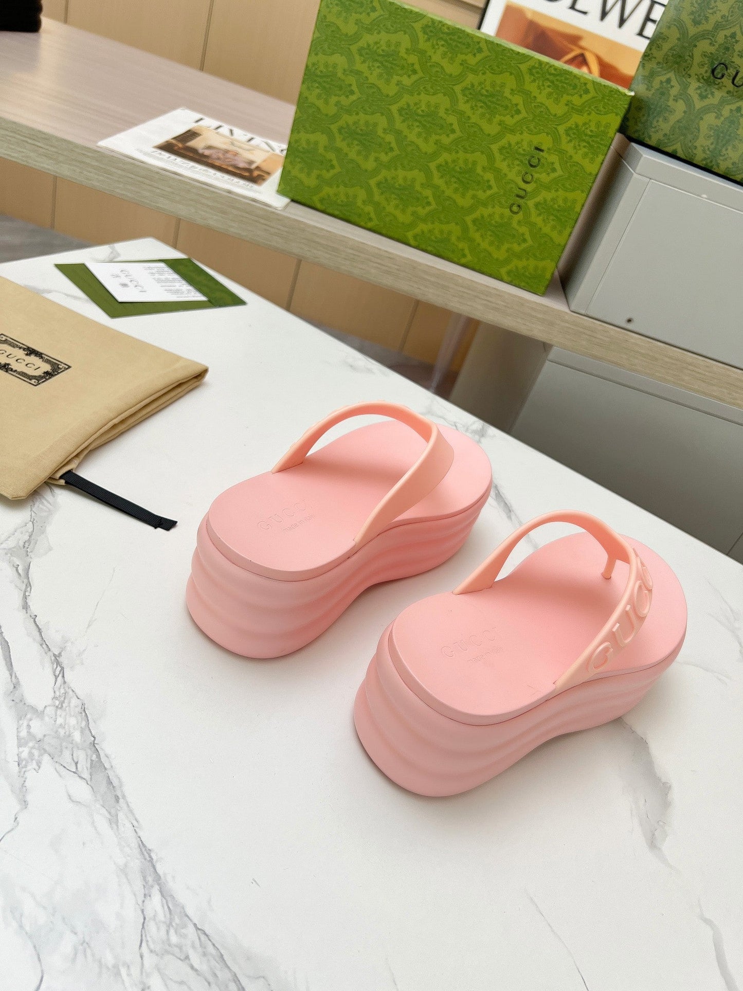 THONG PLATFORM 5 CM IN LIGHT PINK IMPORTED TPU