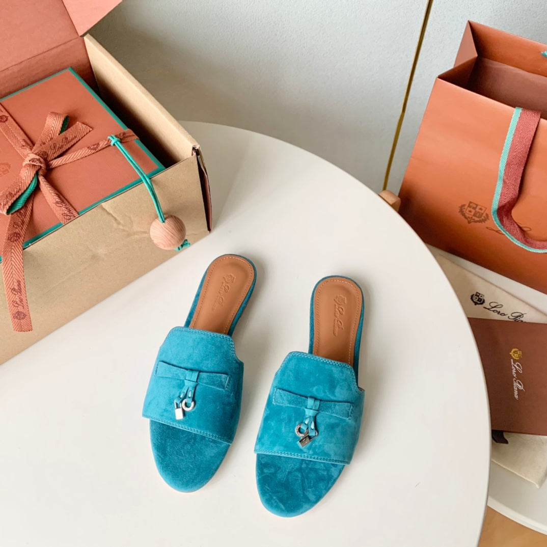Summer Charms Sandals in Blue Sky Suede