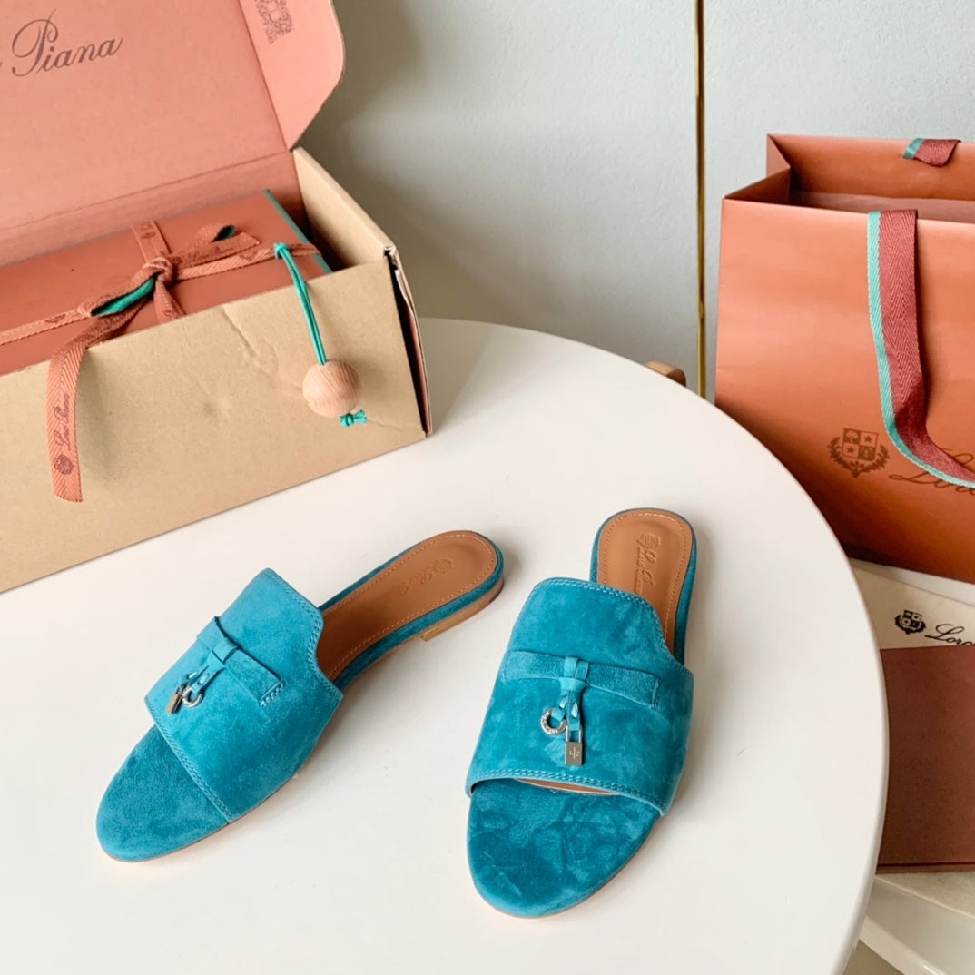 Summer Charms Sandals in Blue Sky Suede