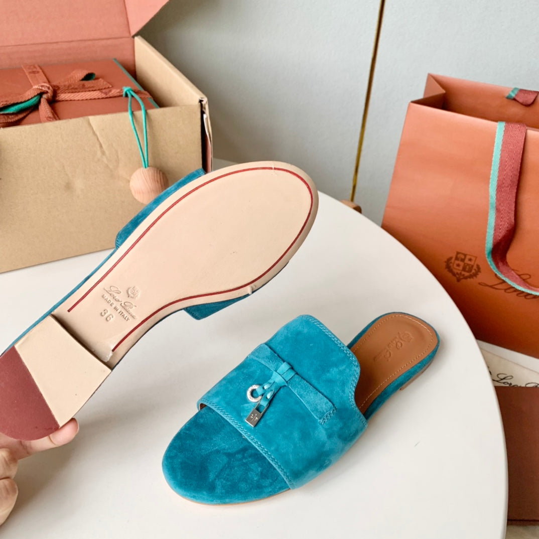 Summer Charms Sandals in Blue Sky Suede