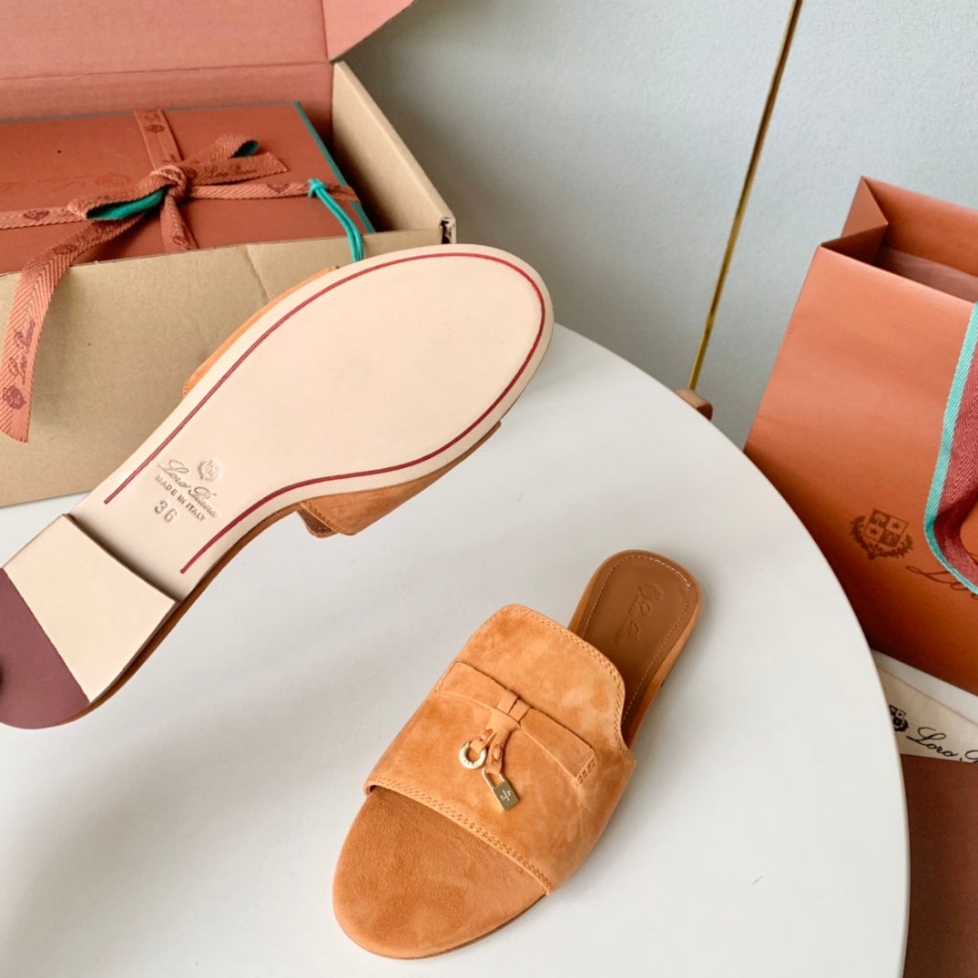 Summer Charms Sandals in Brown Suede