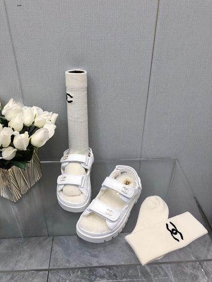 DAD SANDAL WHITE LAMBSKIN