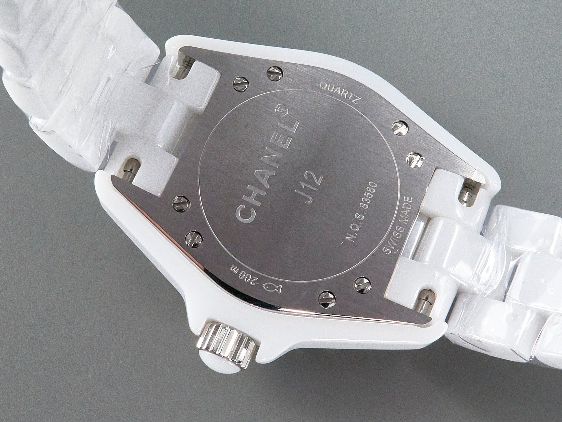 J12 Date Quartz White Ceramic Black Numerals White Dial
