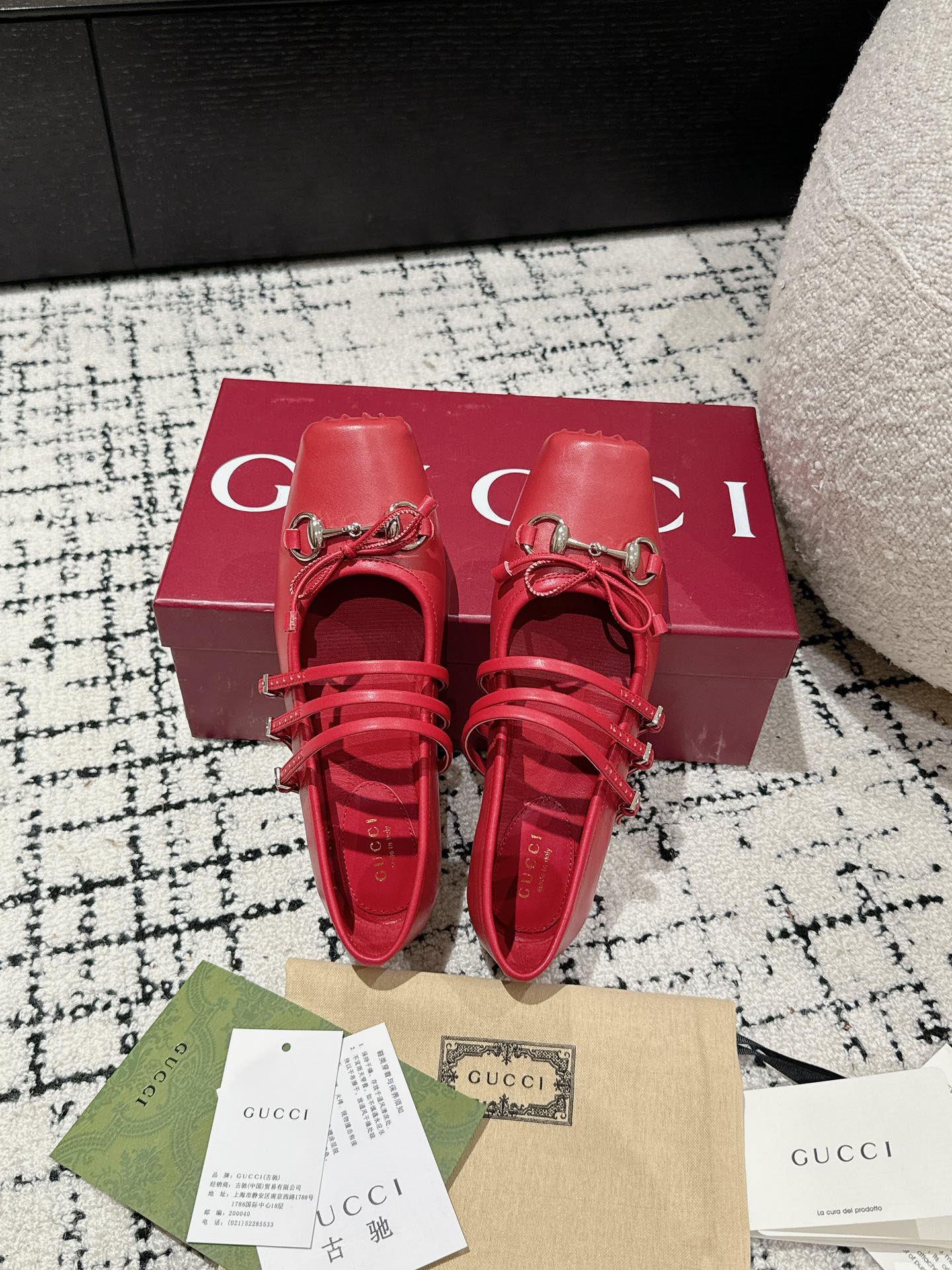 MARY JANE FLAT IN CRIMSON RED CALFSKIN