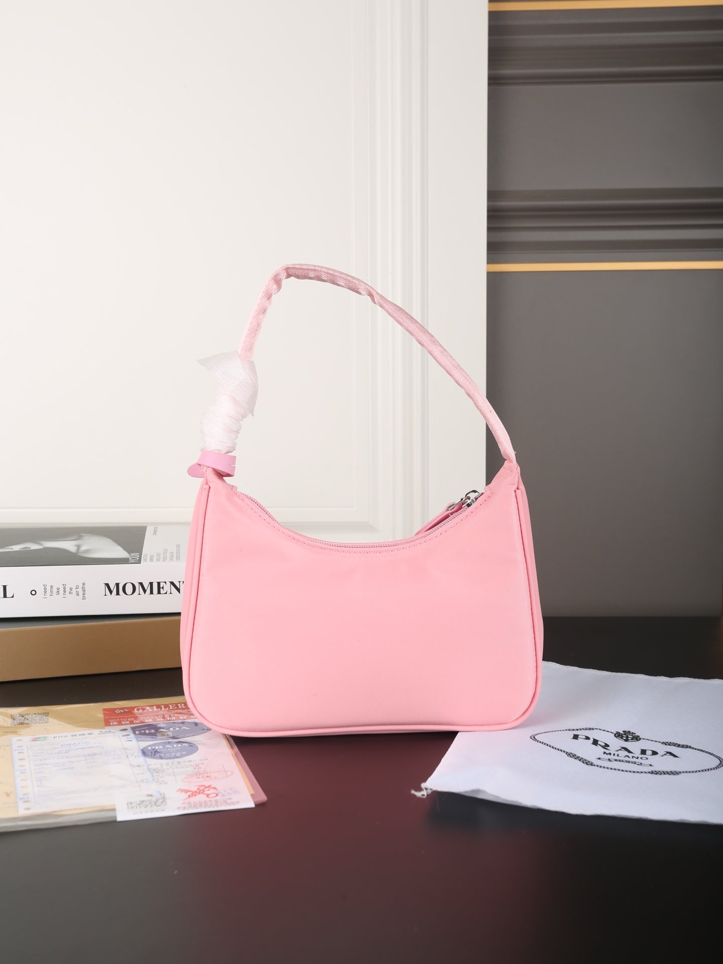 HOBO RE-EDITION BAG 22 IN BABY PINK RE-NYLON