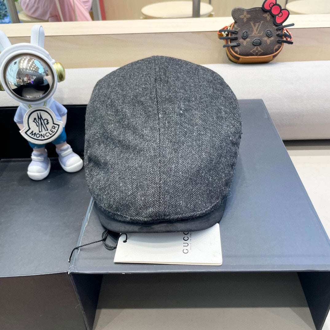 BERET RETRO HAT IN MOUSE GRAY CASHMERE 431370