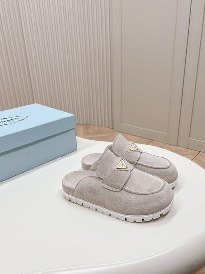 Pra Mule 20mm Grey Suede Calfskin