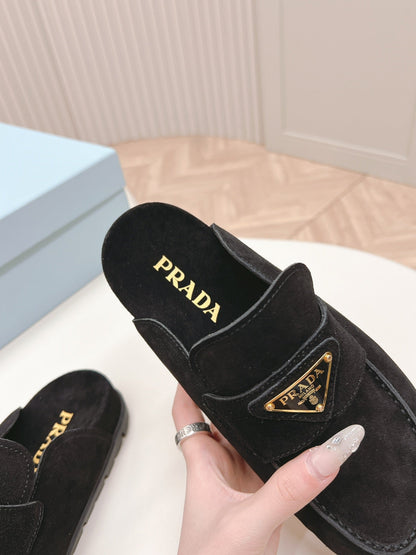 PRA SABOTS MULES BLACK SUEDE