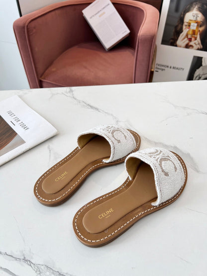LYMPIA MULE WHITE CANVAS