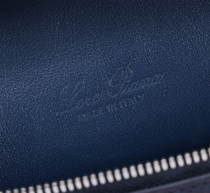 EXTRA POCKET L19 IN SPACE BLUE OSTRICH LEATHER
