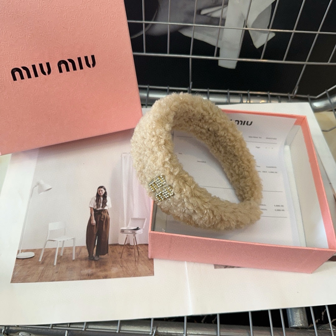 HAIRBAND IN BEIGE SHEARLING 402984