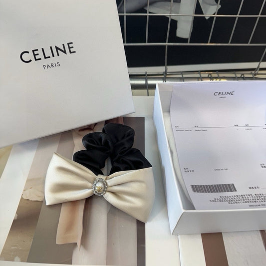 WHITE MIX BLACK SILK SCRUNCHIE 410892
