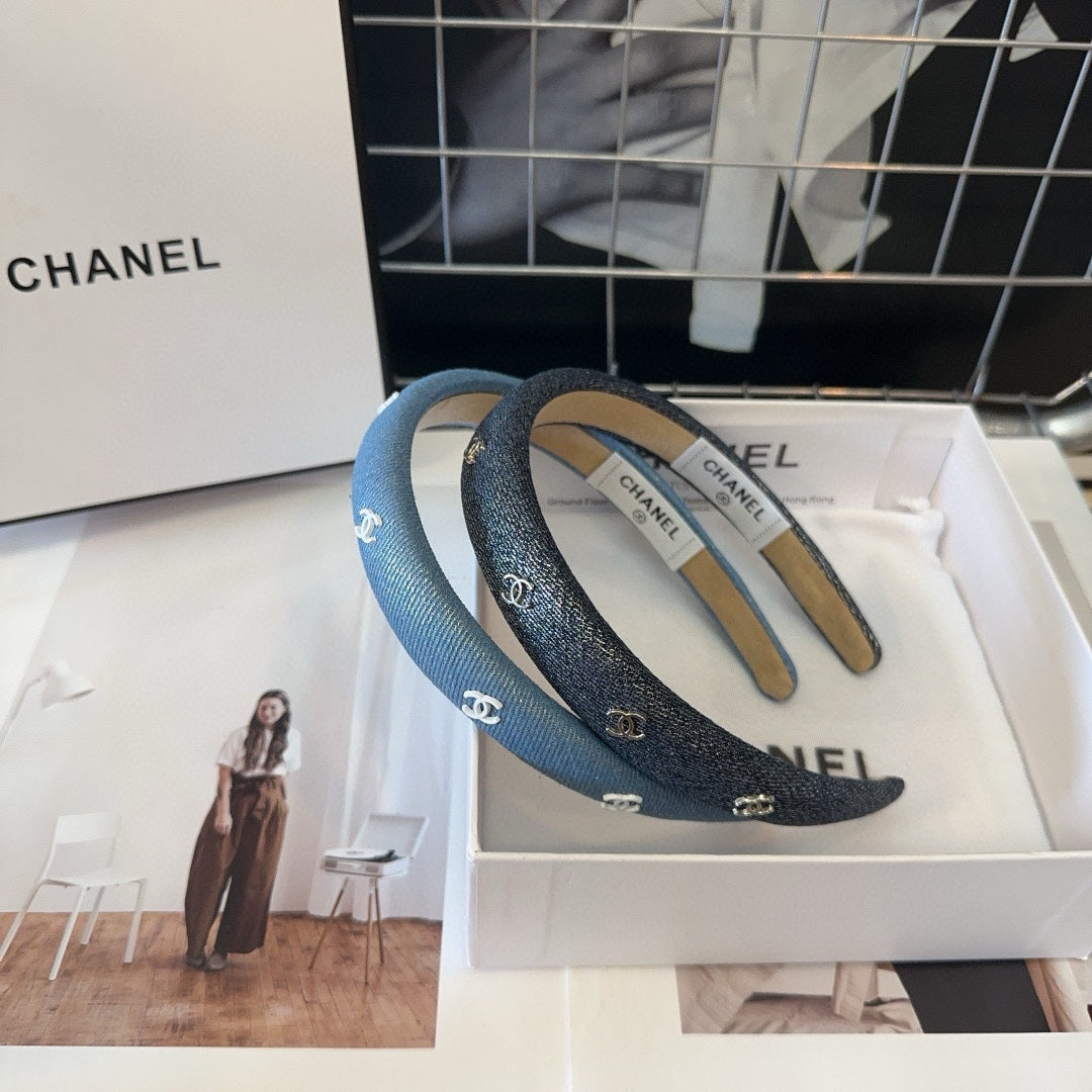 BLACK DENIM FABRIC HAIRBAND 423664