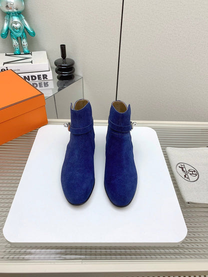 WOMEN'S NEO ANKLE BOOT IN COBALT BLUE SUEDE