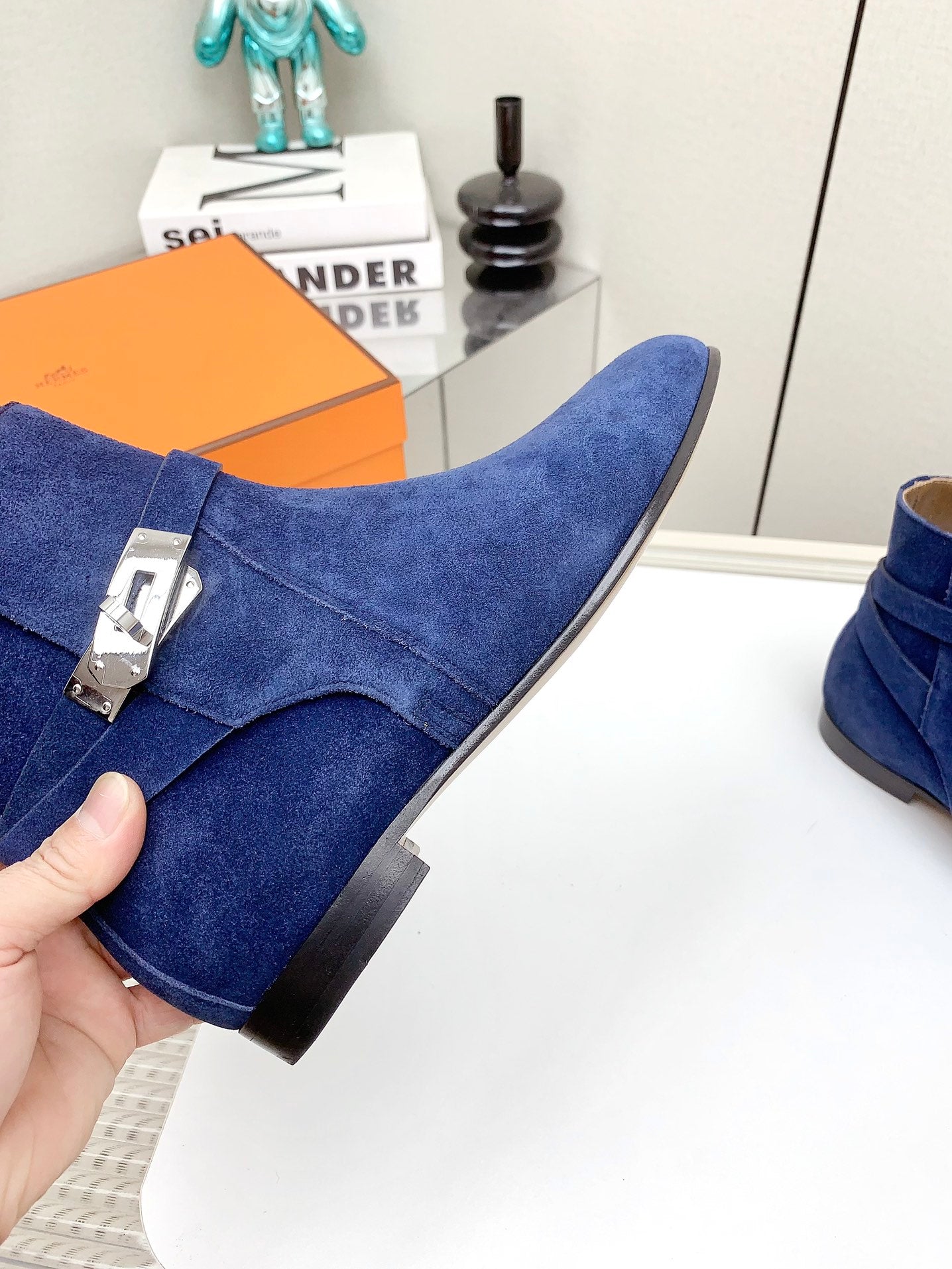 WOMEN'S NEO ANKLE BOOT IN COBALT BLUE SUEDE