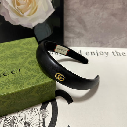 HEADBAND IN BLACK SHINY LAMBSKIN 406128
