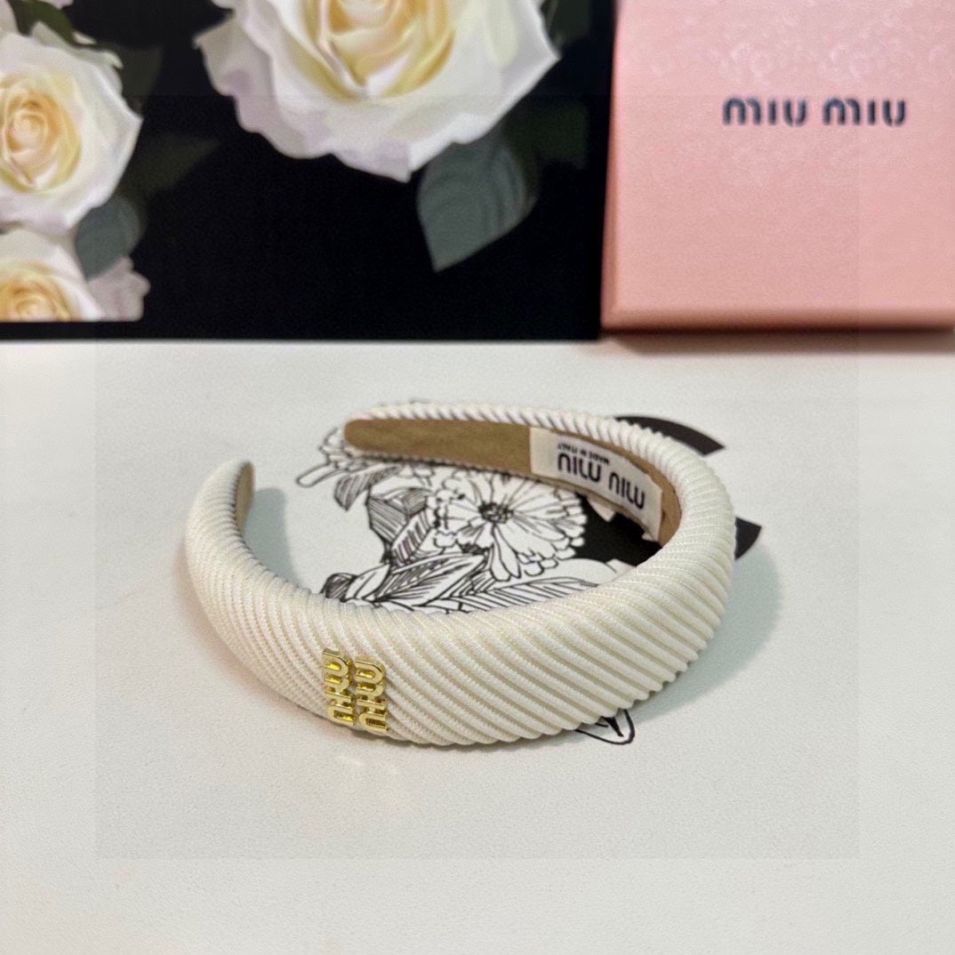 THICK HEADBAND IN WHITE CORDUROY 412477