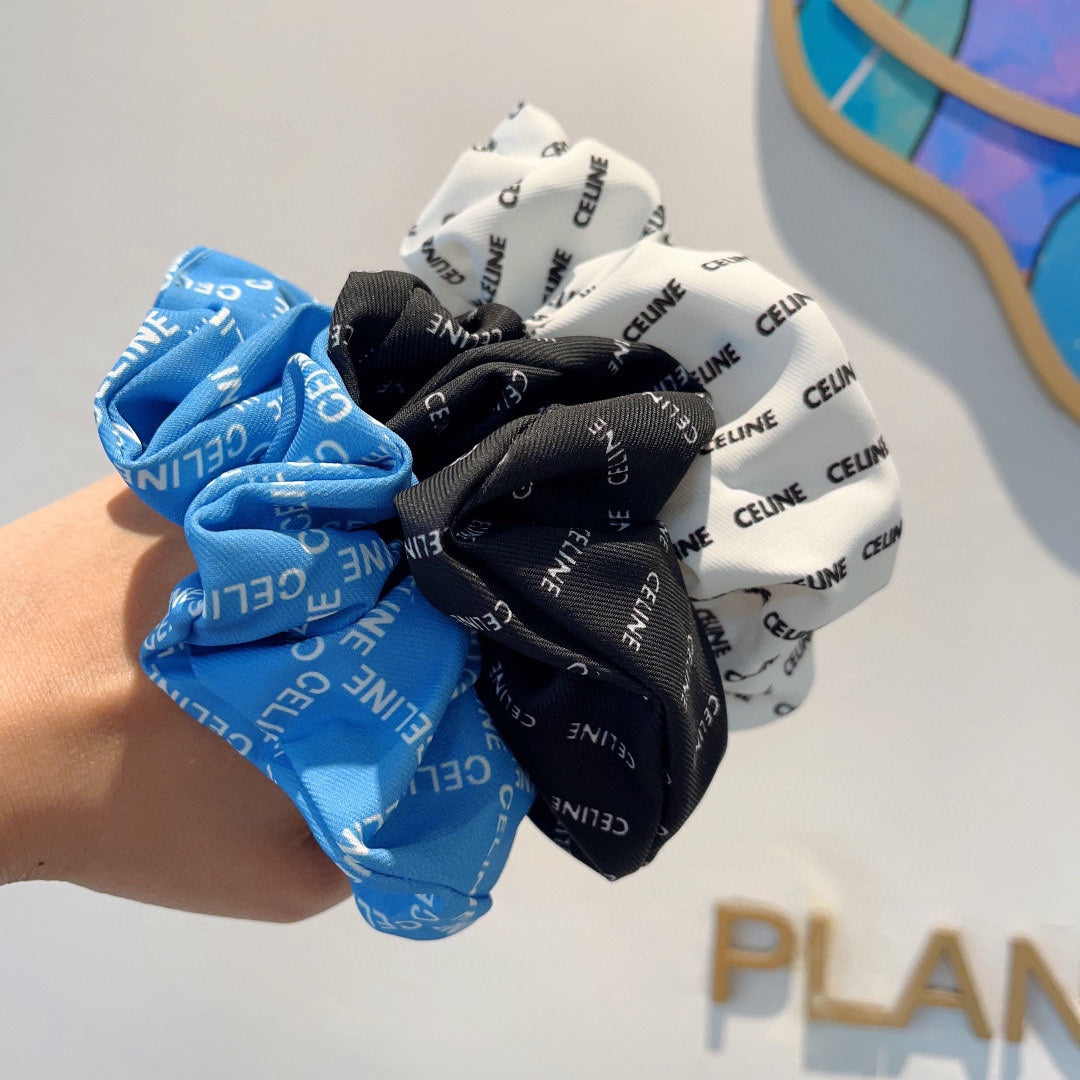 CERULEAN BLUE WRINKLED FABRIC SCRUNCHIE 358223