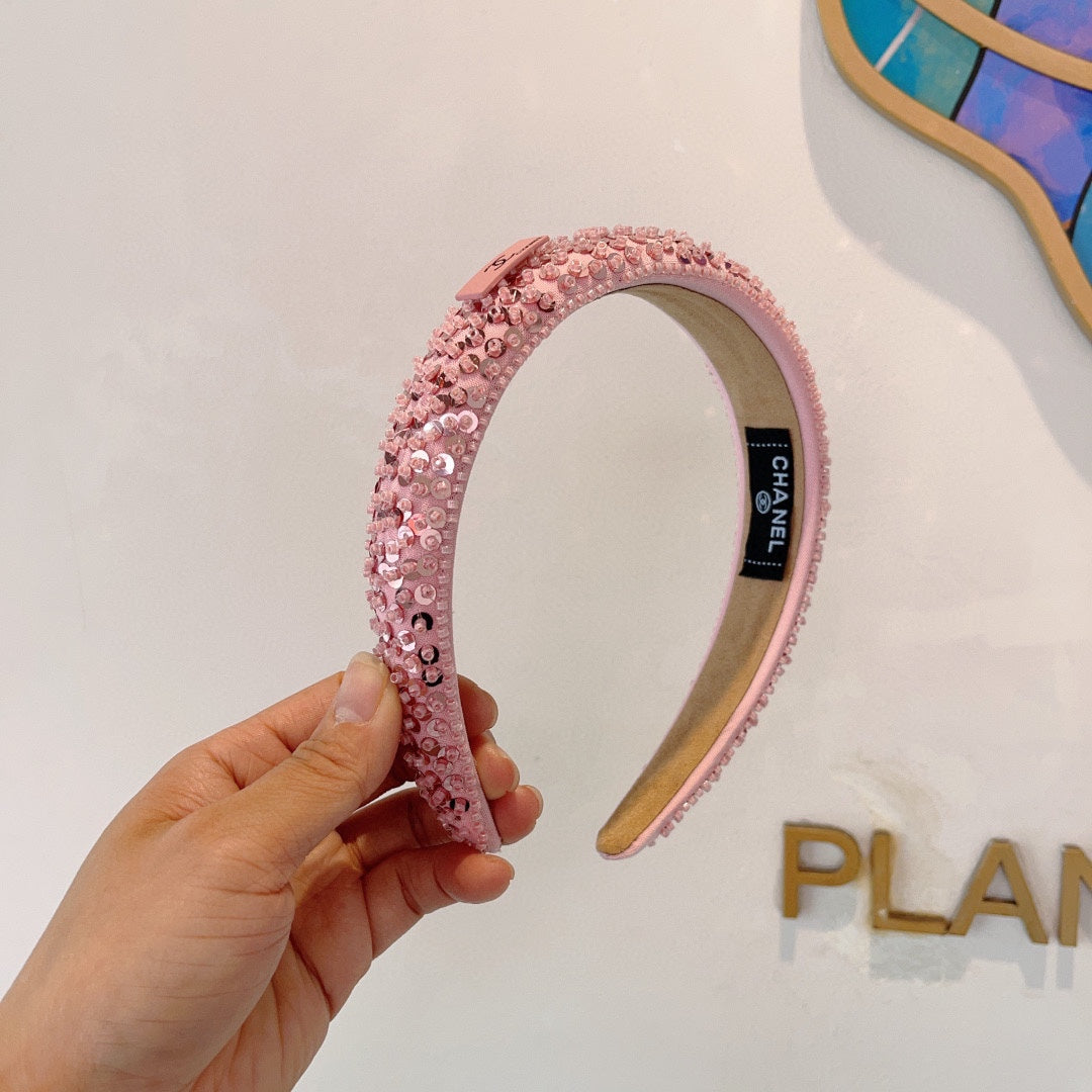 ROUGE PINK FABRIC WITH SEQUINS HAIRBAND 412429