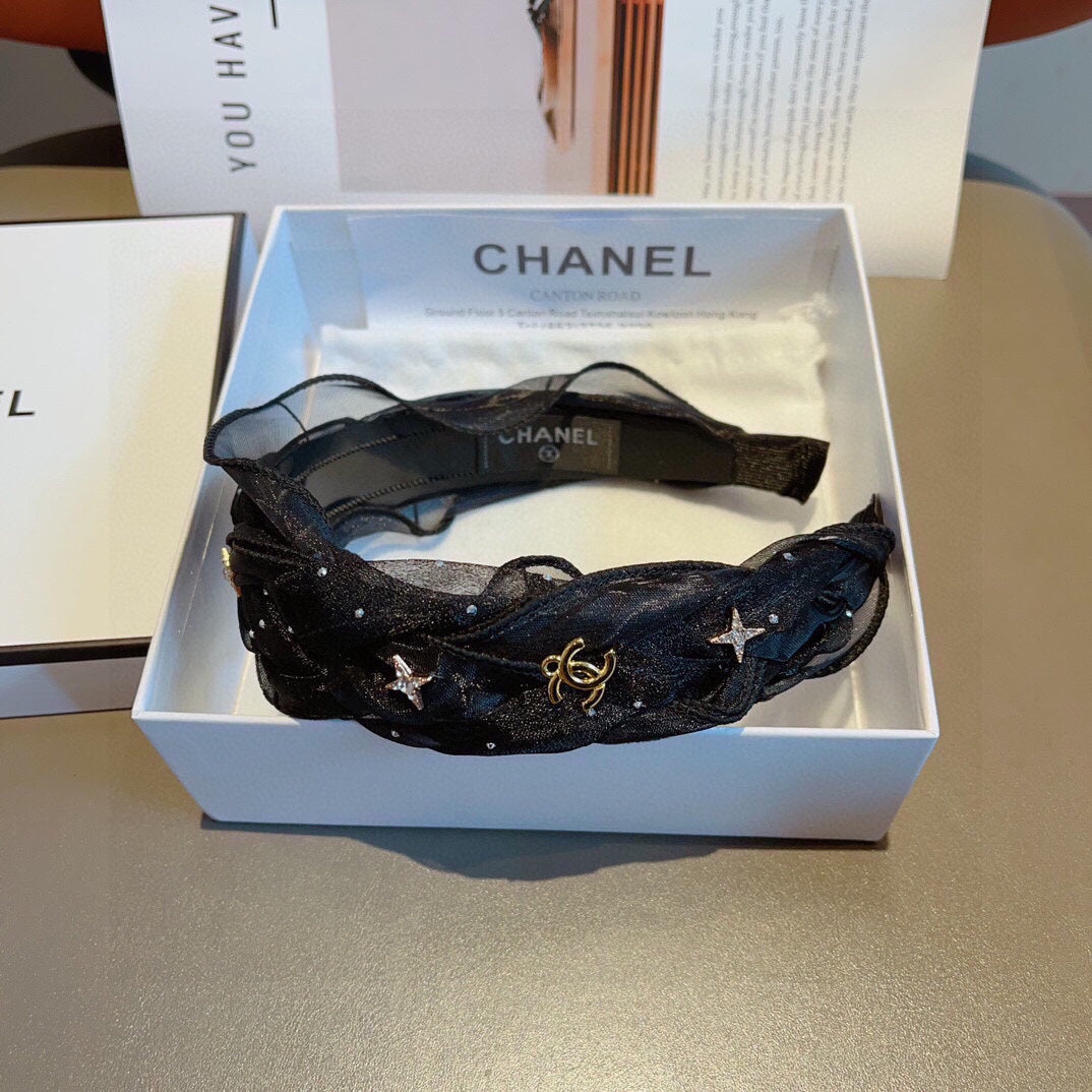 BLACK VOILE FABRIC HAIRBAND 417294