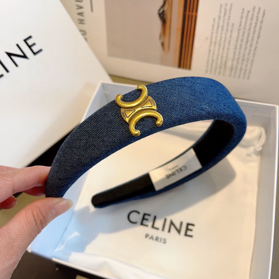 CLASSIC BLUE DENIM FABRIC HAIRBAND 420645