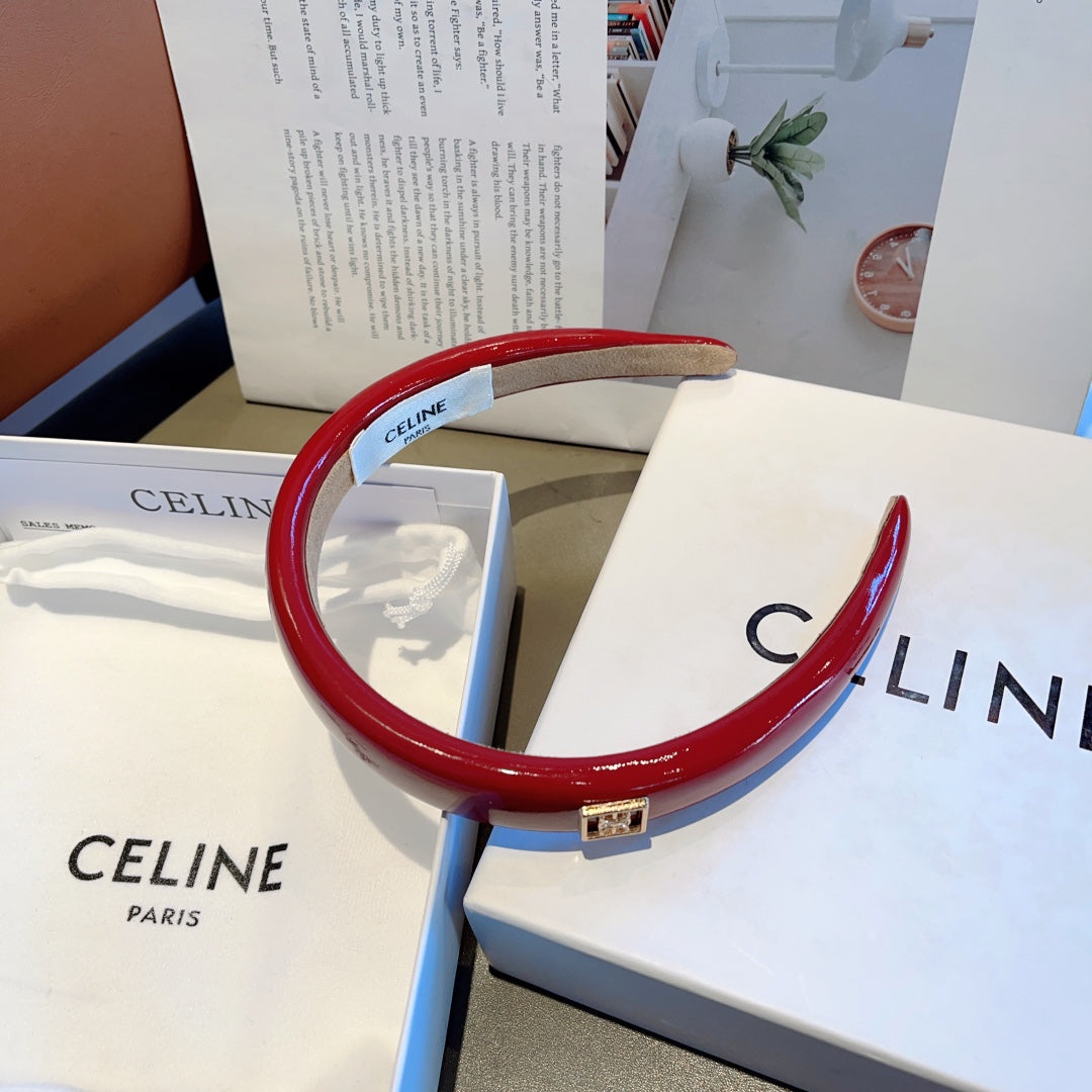 CHERRY RED PATENT LAMBSKIN HAIRBAND 425495