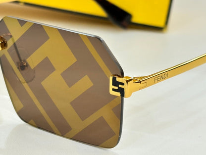 SKY RECTANGULAR FRAME SUNGLASSES FE40043U IN METAL