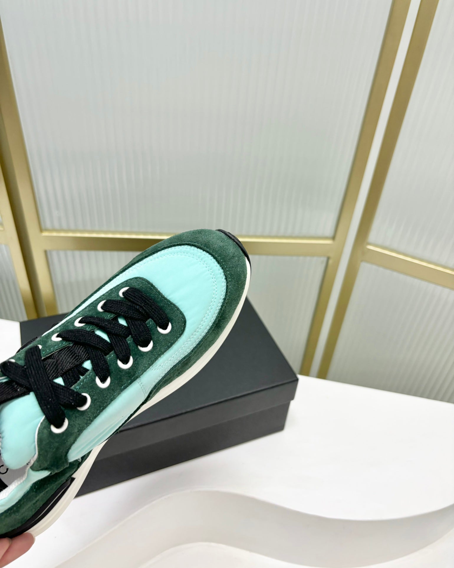 SNEAKER IN GREEN MINT MIX FOREST GREEN SUEDE