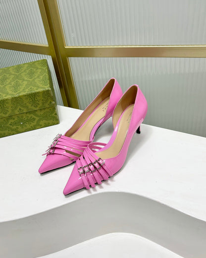 HIGH PUMP 6 CM IN FUSCIA PINK CALFSKIN