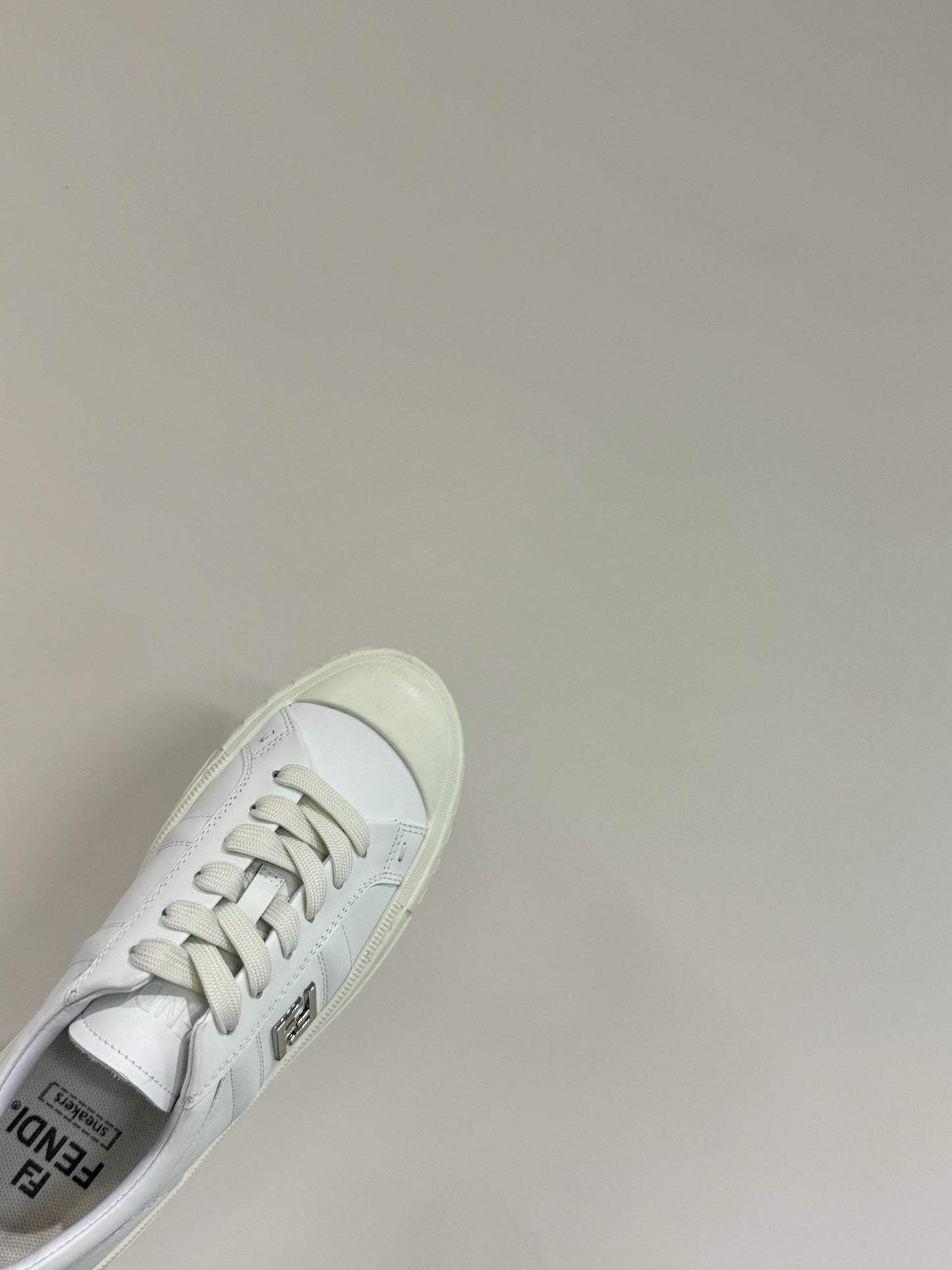 FF TRAINER SNEAKER IN WHITE CALFSKIN