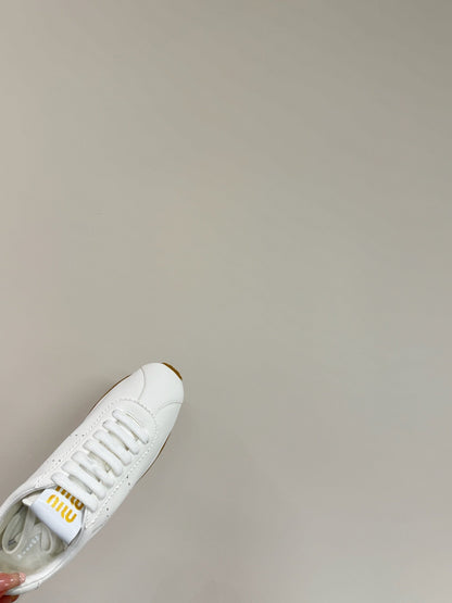 PLUME NAPPA SNEAKERS IN WHITE LAMBSKIN