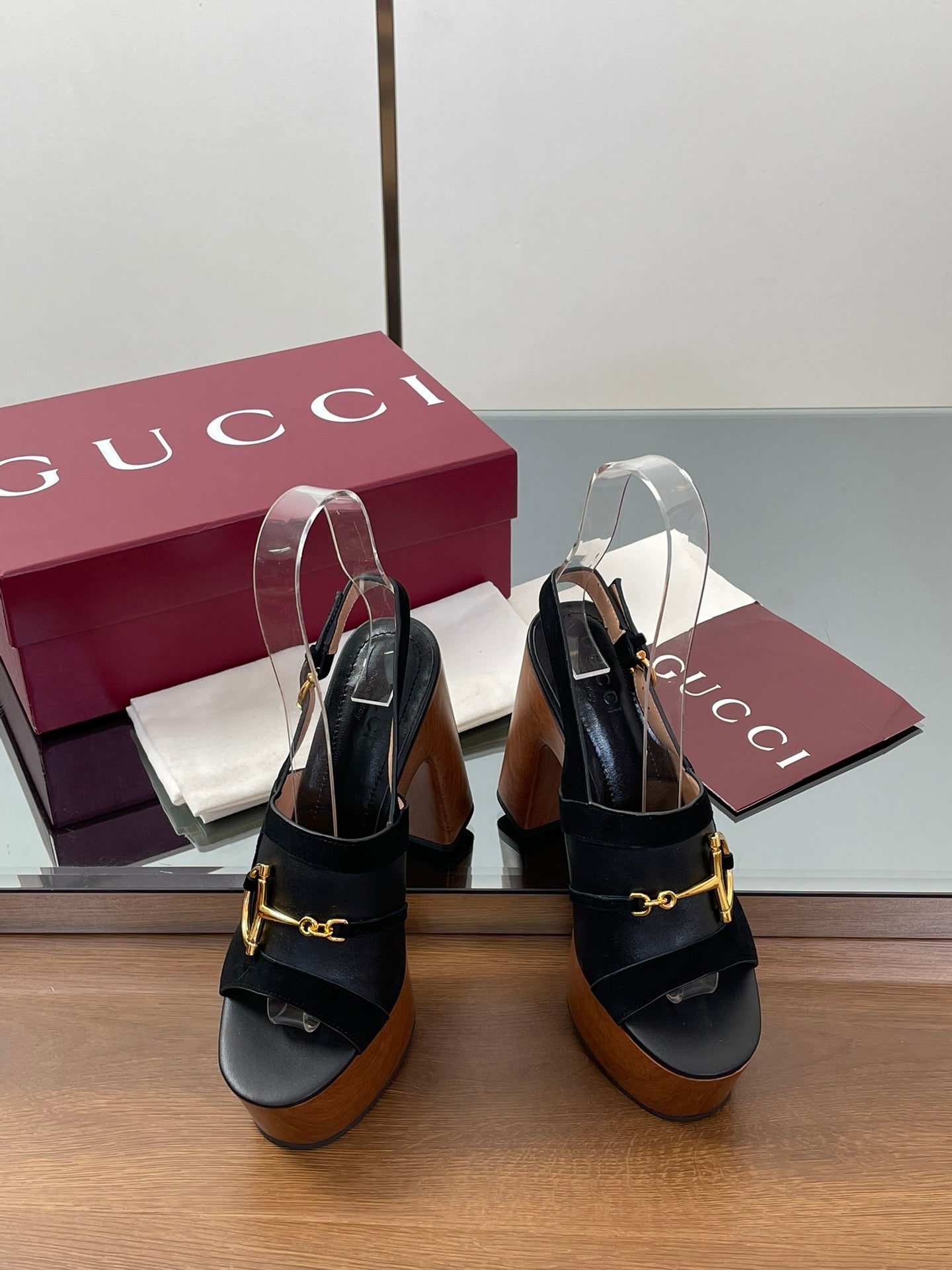 HIGH HEEL SANDALS 13 CM IN BLACK CALFSKIN MIX SUEDUE GOLD HARDWARE