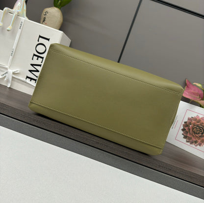 CUBI CROSSBODY 44 BAG IN OLIVE GREEN SMOOTH CALFSKIN AND JACQUARD