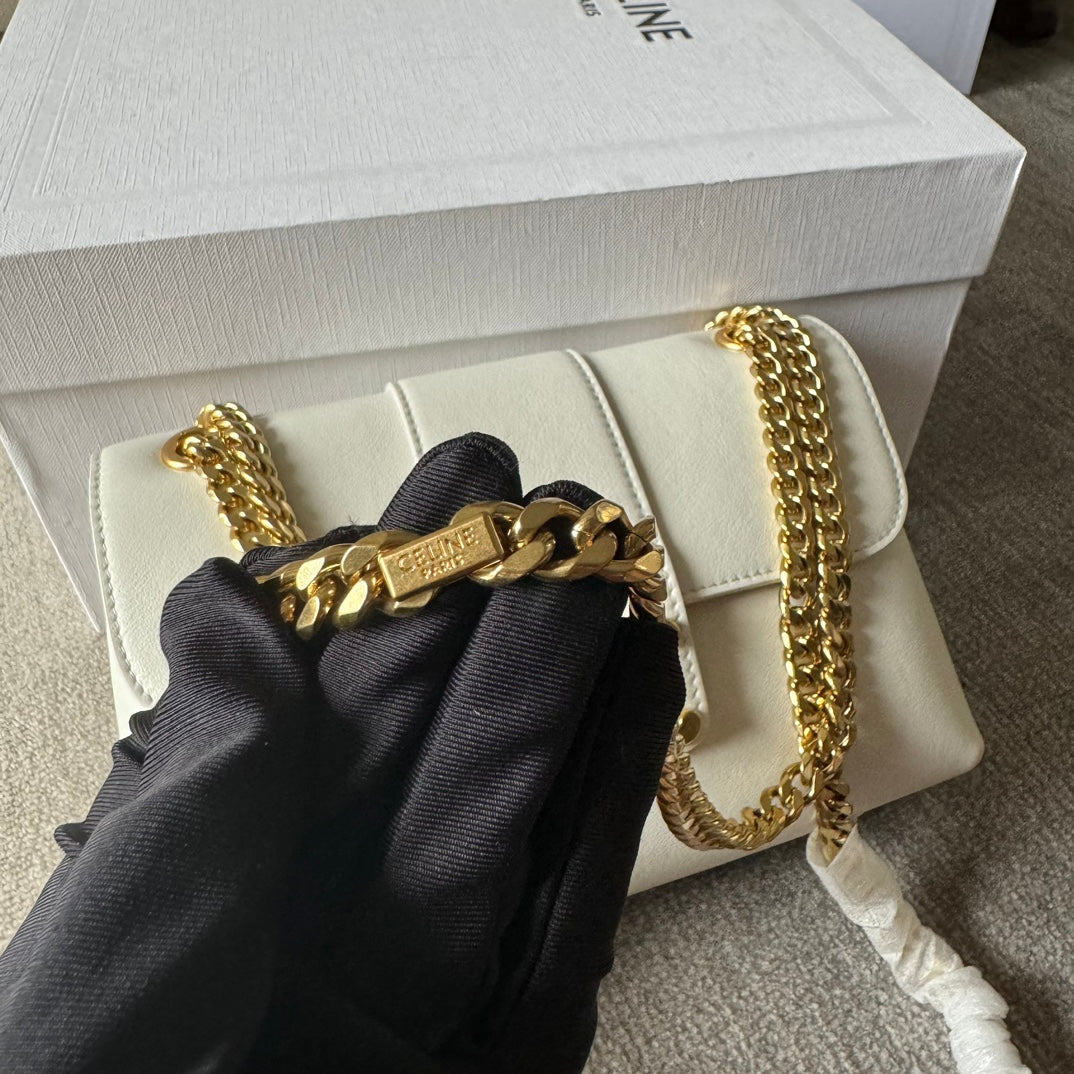 MEDIUM CELINE VICTOIRE BAG 23 IN SOFT YELLOW CALFSKIN