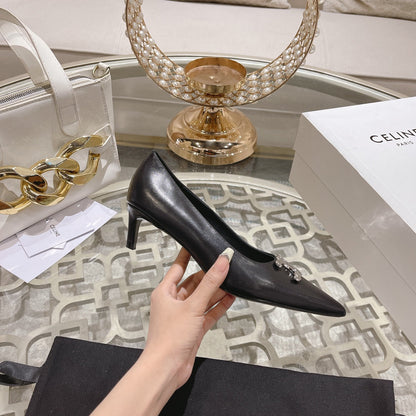 HIGH-HEELS 5 CM IN BLACK CALFSKIN
