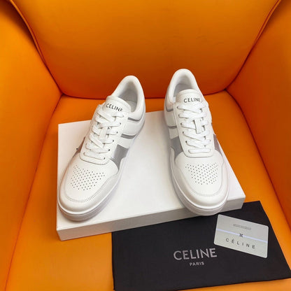 TRAINER LOW LACE-UP SNEAKER IN CALFSKIN OPTIC WHITE SILVER