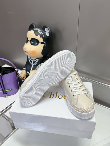 TELMA LACE-UP SNEAKER IN CREAM BEIGE LAMBSKIN AND RAFFIA