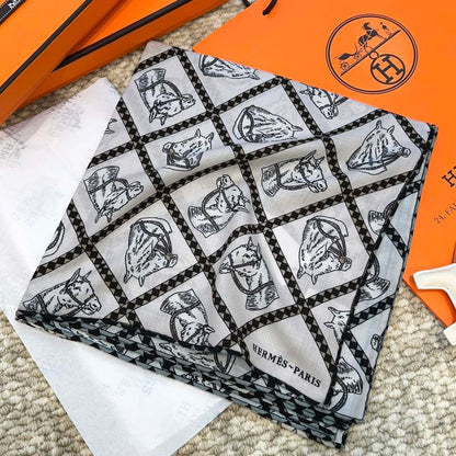 SCARF 135 CM BLACK MIX WHITE 393118