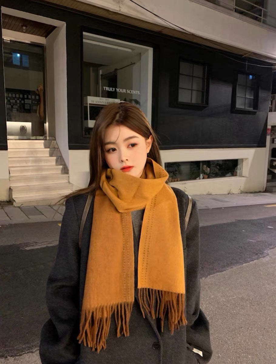 UNIE BRODEE MUFFLER 200 CM IN BRONZE BROWN CASHMERE