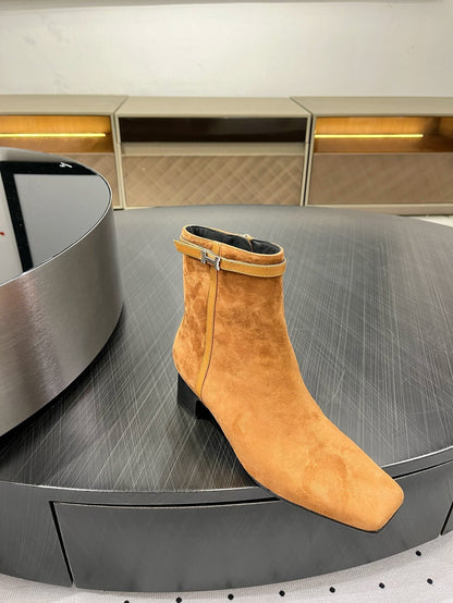 HOMMAGE ANKLE BOOT 5 CM IN BRONZE BROWN SUEDE