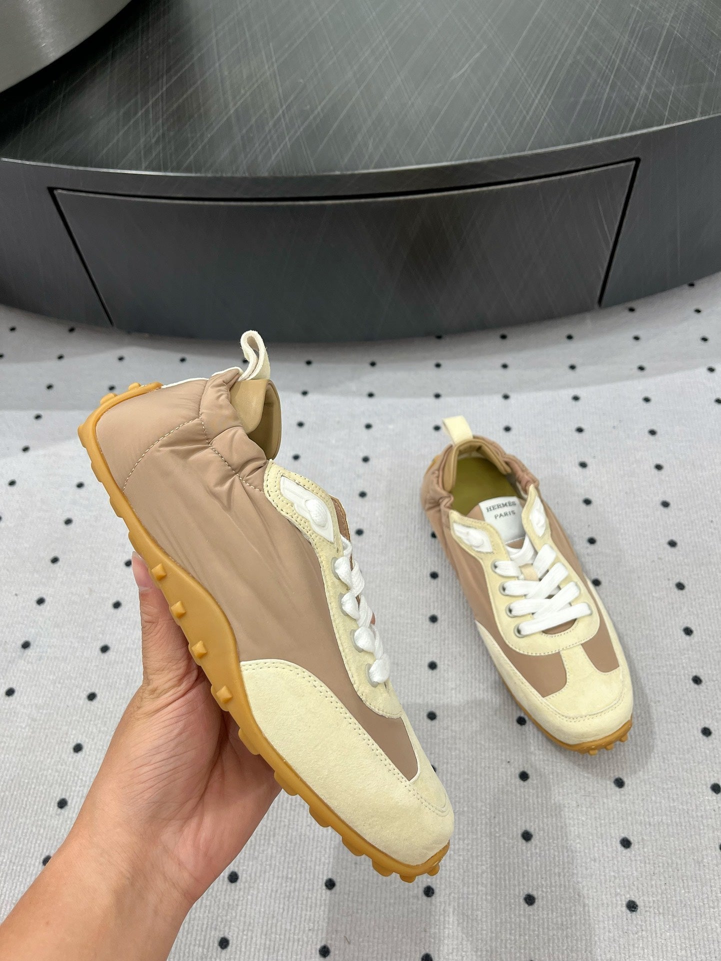 TRAIL SNEAKER IN BISQUE MIX FRENCH BEIGE SUEDE