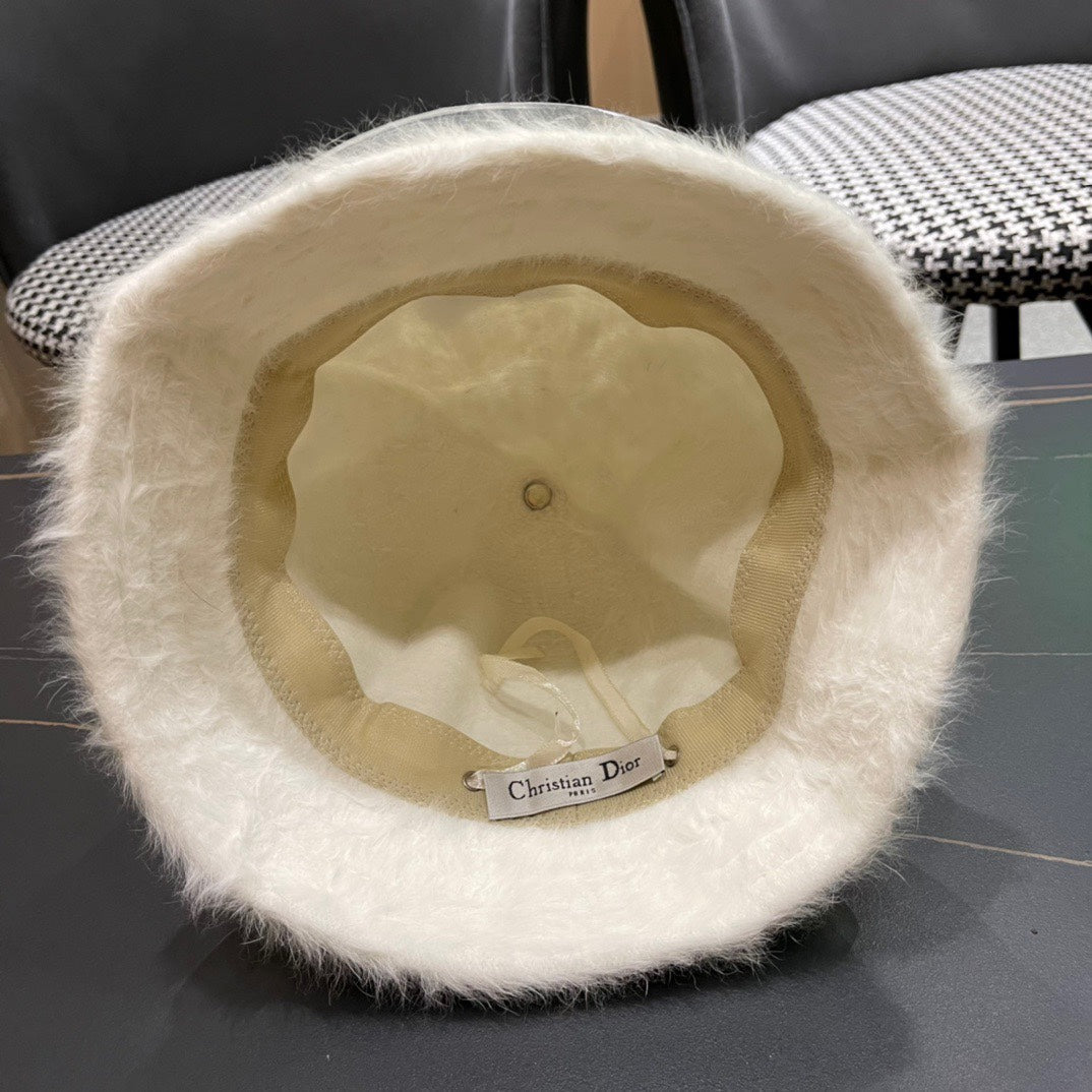 BUCKET HAT IN IVORY BEIGE MIXED WOOL 416224
